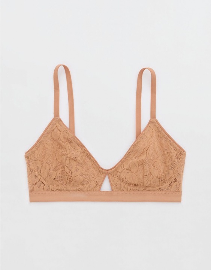 Soutien Gorge Aerie Show Off Dentelle Cut Outlette Marron | QCR-11794995