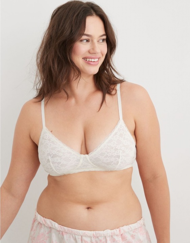 Soutien Gorge Aerie Show Off Vintage Dentelle Wirelesslette Blanche | BPN-94416137