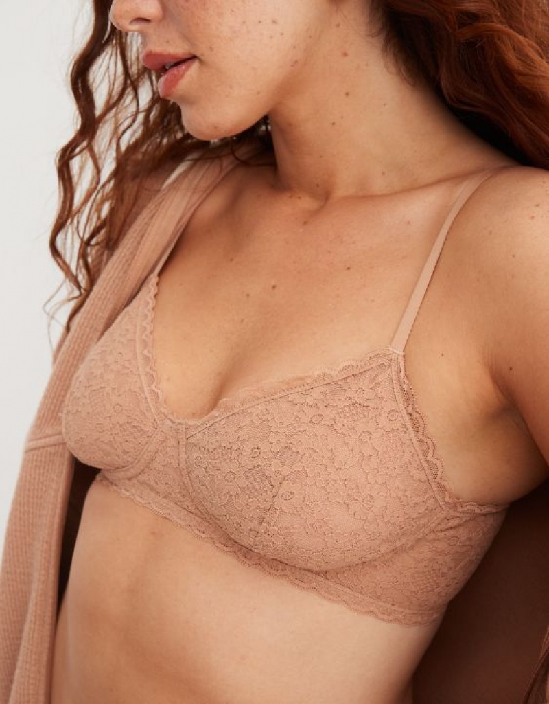 Soutien Gorge Aerie Show Off Vintage Dentelle Wirelesslette Beige | NEL-64130456