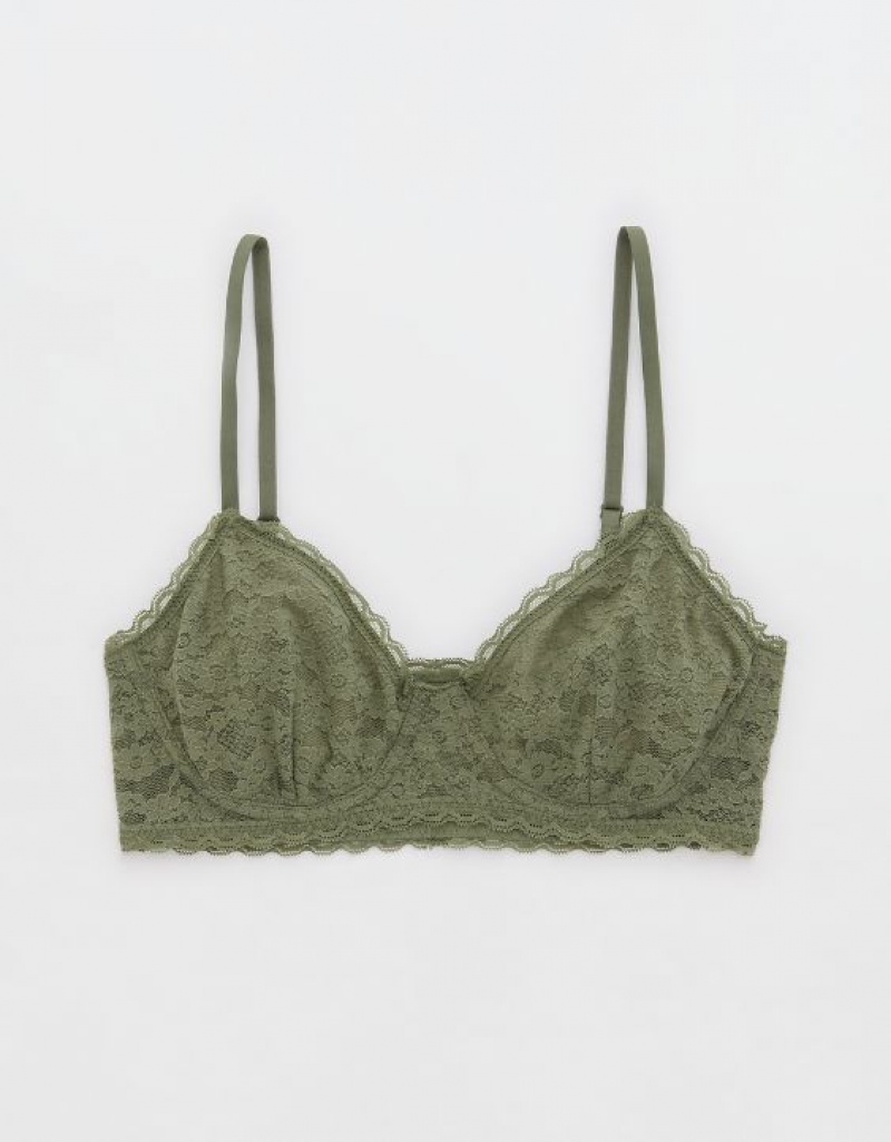 Soutien Gorge Aerie Show Off Vintage Dentelle Wirelesslette Vert Olive | HXF-45501042