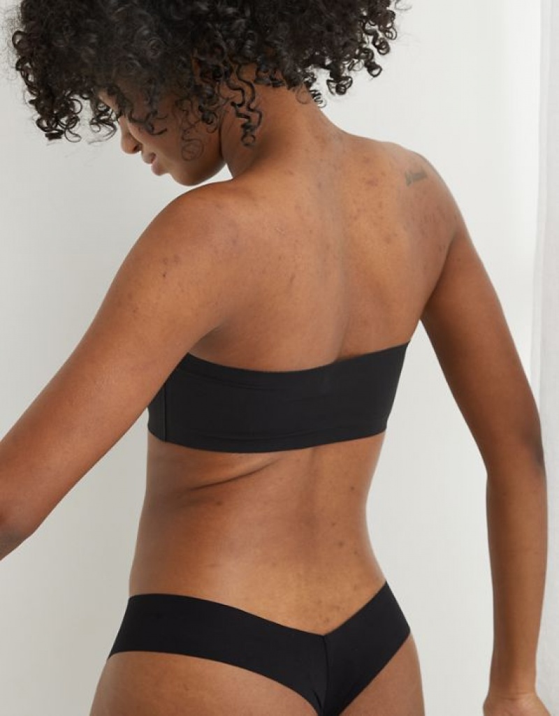 Soutien Gorge Aerie SMOOTHEZ Bandeaulette Noir | CWQ-76157740