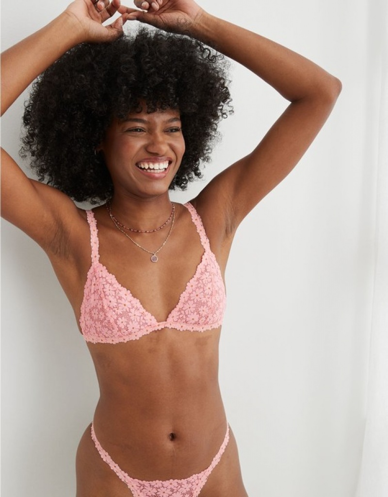 Soutien Gorge Aerie Show Off Daisy Lacelette Rose | RUF-12518460