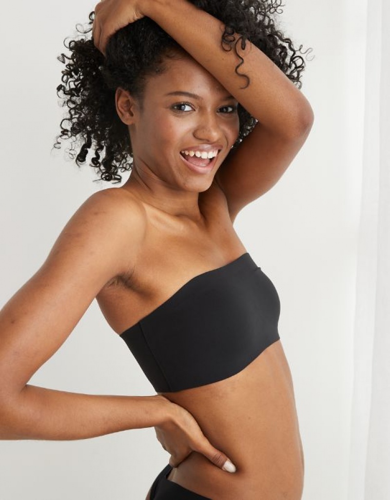 Soutien Gorge Aerie SMOOTHEZ Bandeaulette Noir | CWQ-76157740