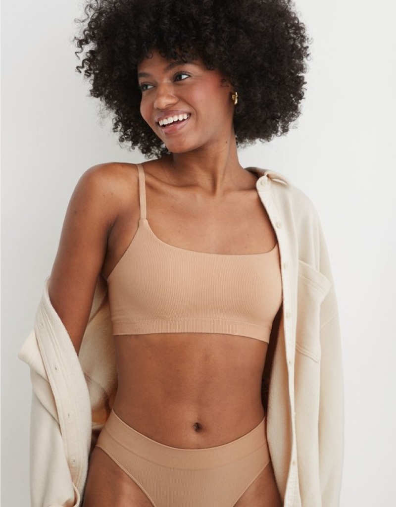 Soutien Gorge Aerie Superchill Seamless Scooplette Beige | KUC-38230424