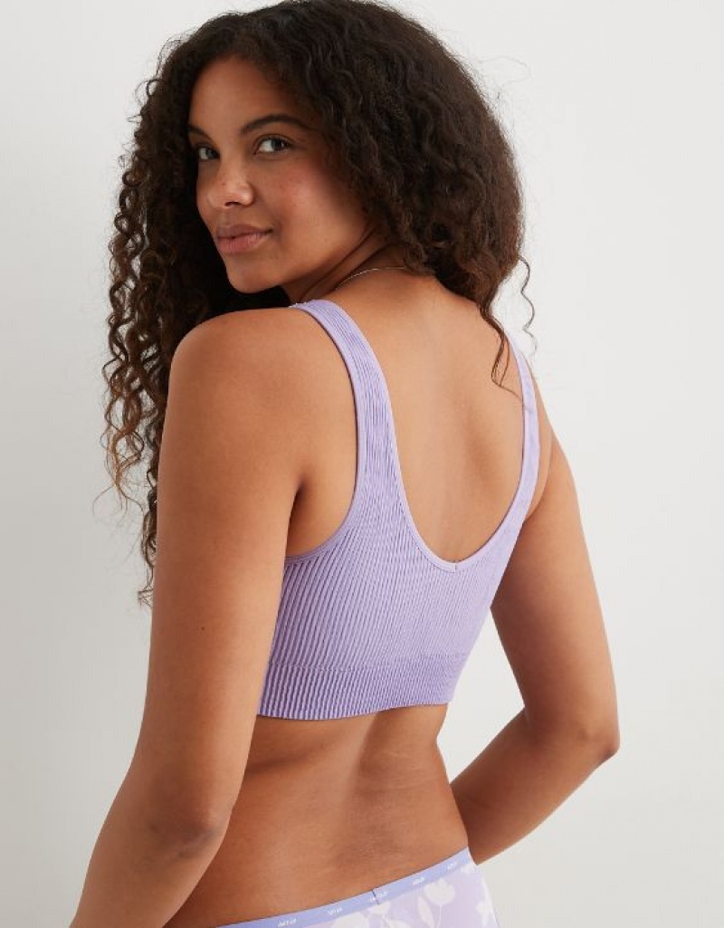 Soutien Gorge Aerie Superchill Seamless Rembourré Vooplette Violette Lavage | KDM-58198390