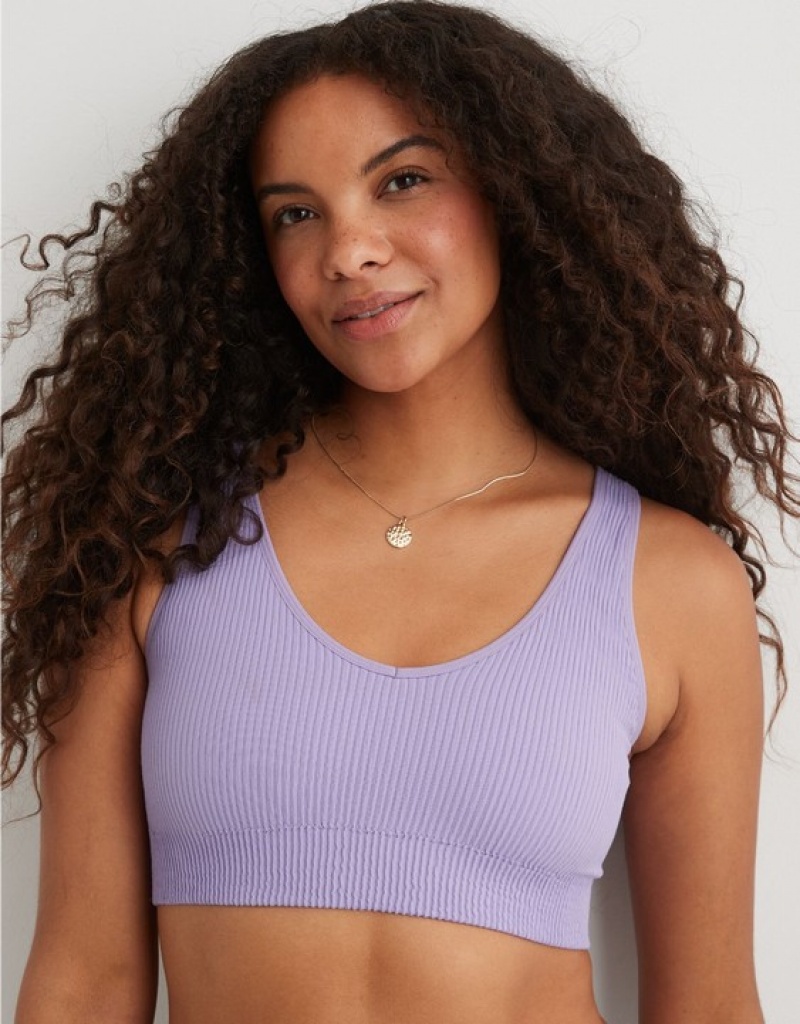 Soutien Gorge Aerie Superchill Seamless Rembourré Vooplette Violette Lavage | KDM-58198390