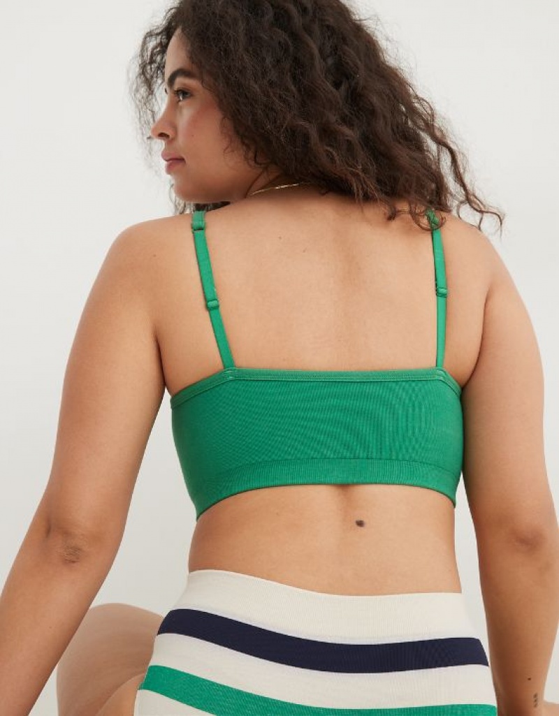 Soutien Gorge Aerie Superchill Coton Seamless Rembourré Scooplette Vert | SHQ-80289250