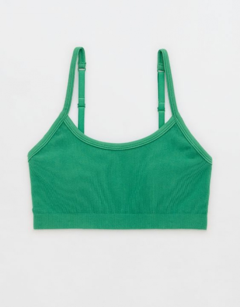 Soutien Gorge Aerie Superchill Coton Seamless Rembourré Scooplette Vert | SHQ-80289250