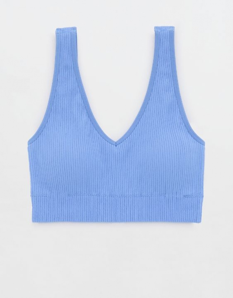 Soutien Gorge Aerie Superchill Seamless Rembourré Vooplette Bleu | KXJ-91063482