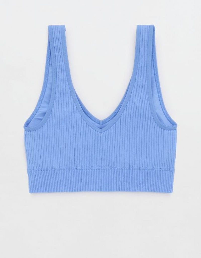 Soutien Gorge Aerie Superchill Seamless Rembourré Vooplette Bleu | KXJ-91063482