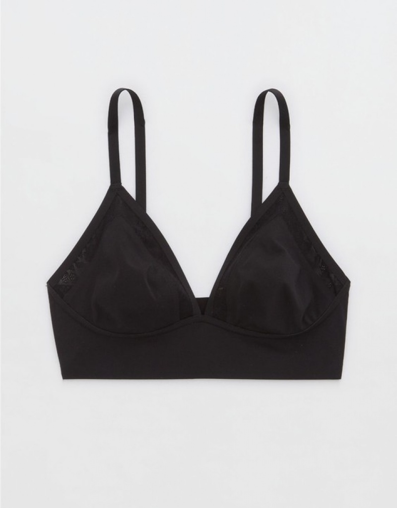 Soutien Gorge Aerie SMOOTHEZ Dentelle Trianglelette Noir | TXK-51819988