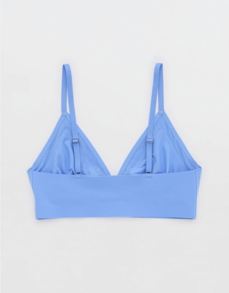 Soutien Gorge Aerie SMOOTHEZ Dentelle Trianglelette Bleu | ZRO-57635725