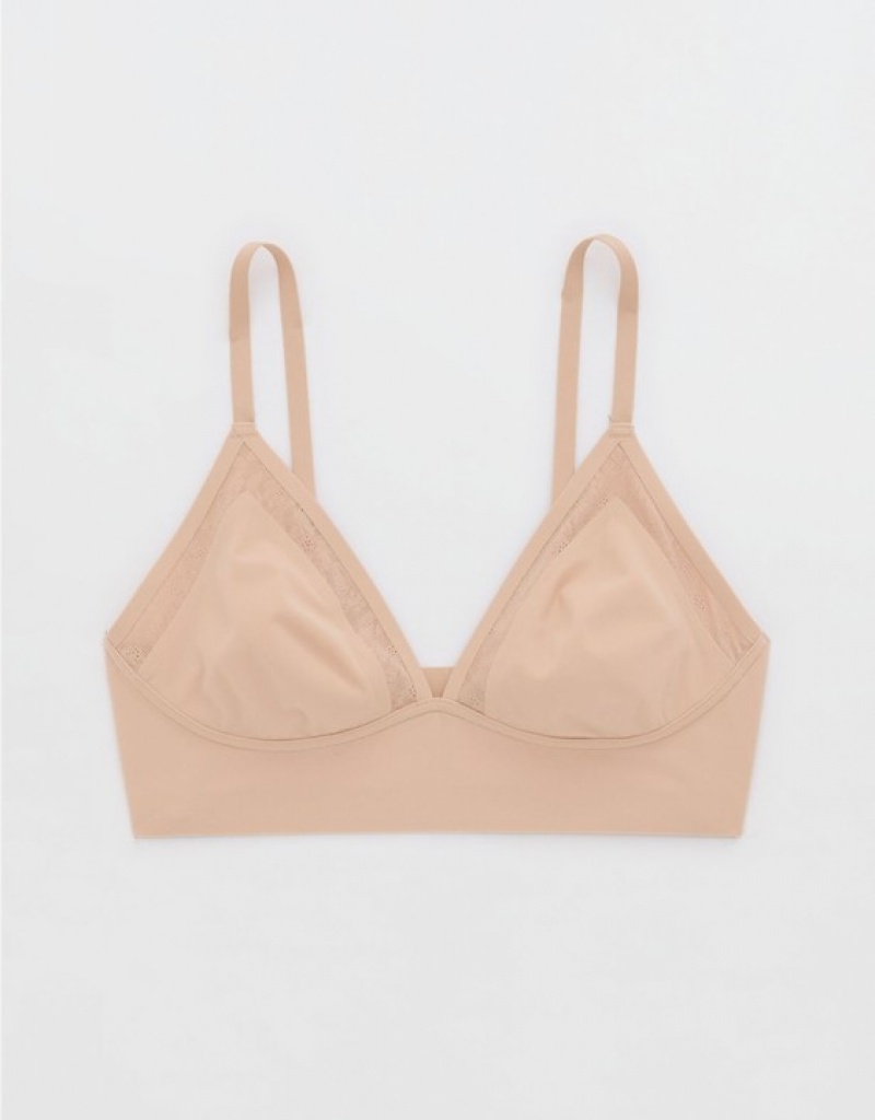 Soutien Gorge Aerie SMOOTHEZ Dentelle Trianglelette Beige | EWO-81011112