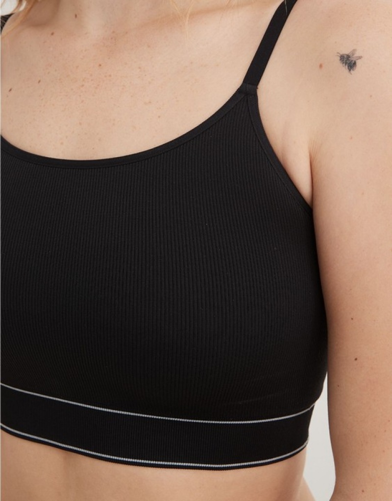 Soutien Gorge Aerie Superchill Seamless Top Noir | KNY-95875789