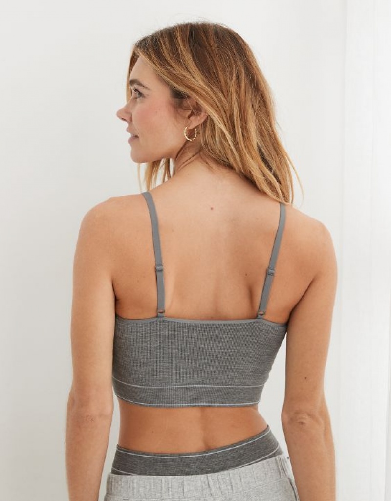 Soutien Gorge Aerie Superchill Seamless Top Grise Foncé | DMA-44405981