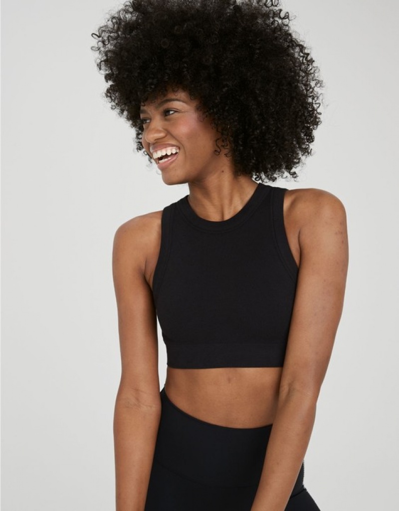 Soutien Gorge Aerie OFFLINE By Seamless High Neck Sports Noir | YLG-16275970