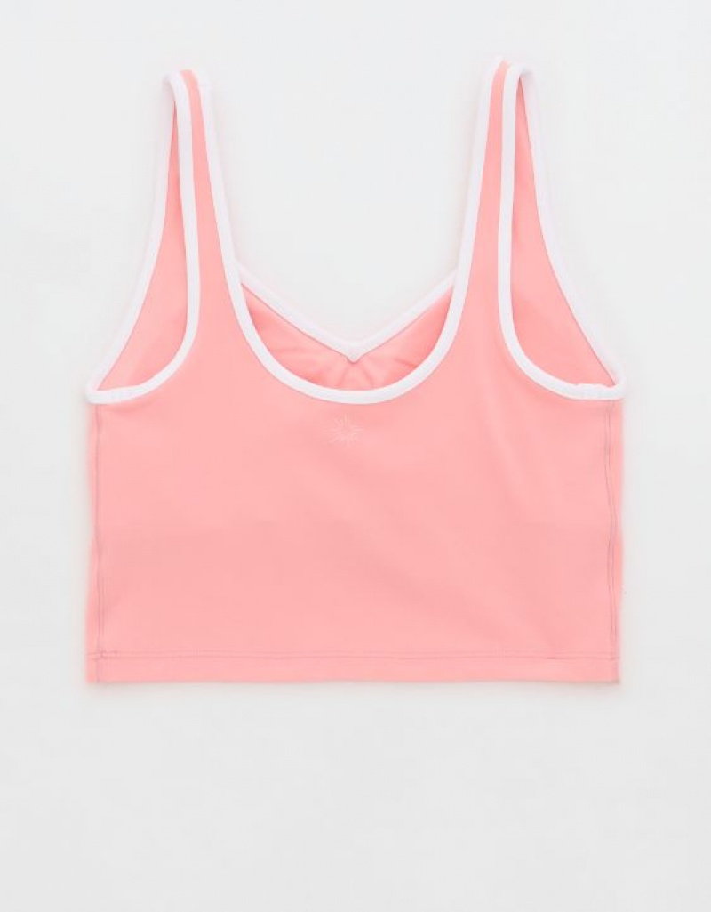 Soutien Gorge Aerie OFFLINE By Real Me Low Key Longline Sports Rose | XHX-00720068