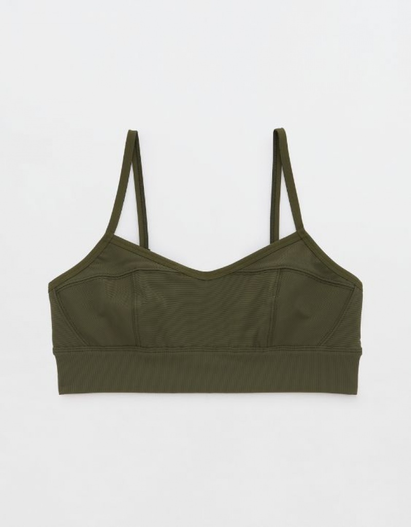 Soutien Gorge Aerie OFFLINE By Goals Nervuré Corset Sports Vert Olive | JHB-23319404