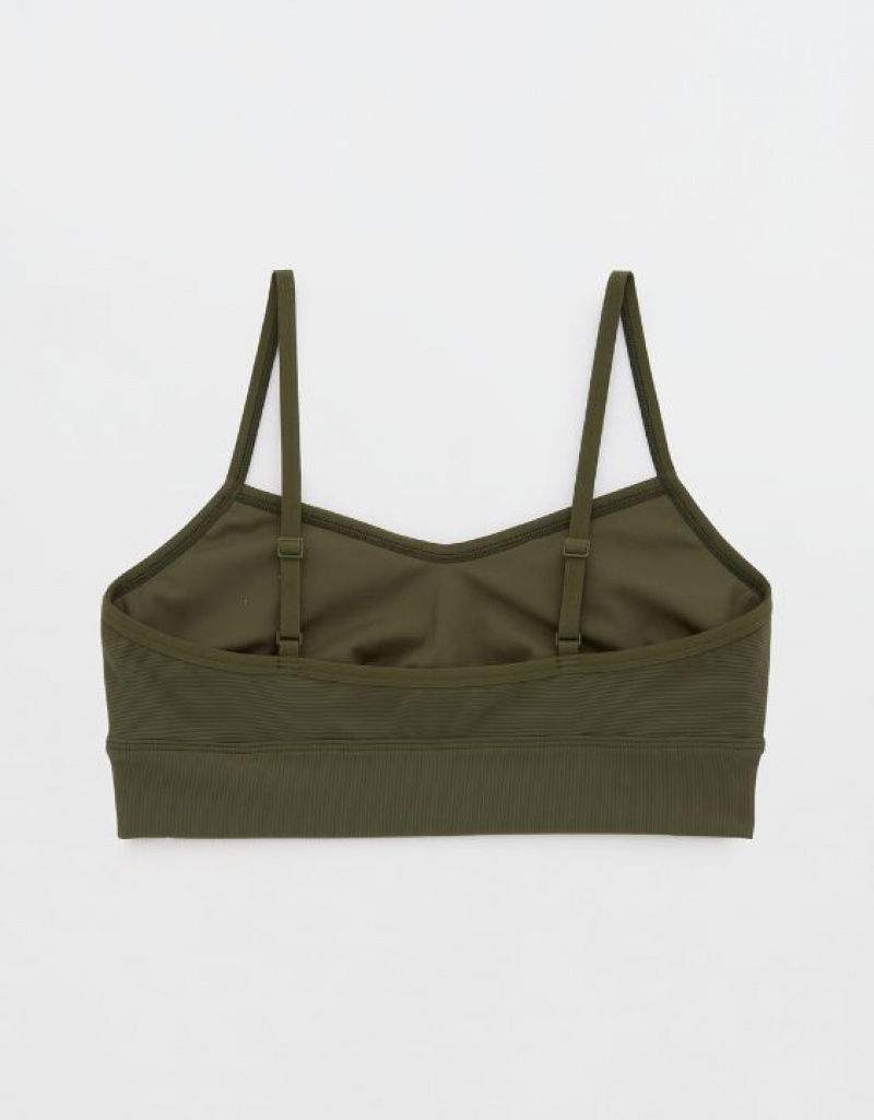 Soutien Gorge Aerie OFFLINE By Goals Nervuré Corset Sports Vert Olive | JHB-23319404