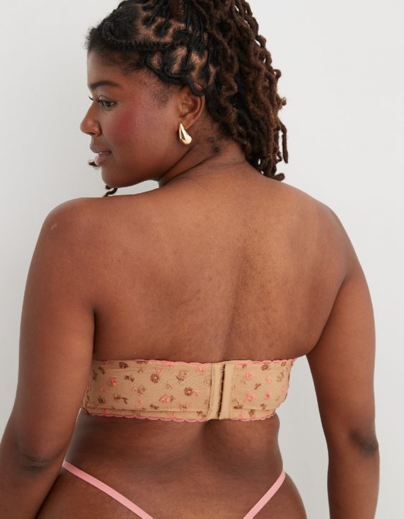 Soutien Gorge Aerie Show Off Embroidery Unlined Marron Rose | ZSQ-55619307