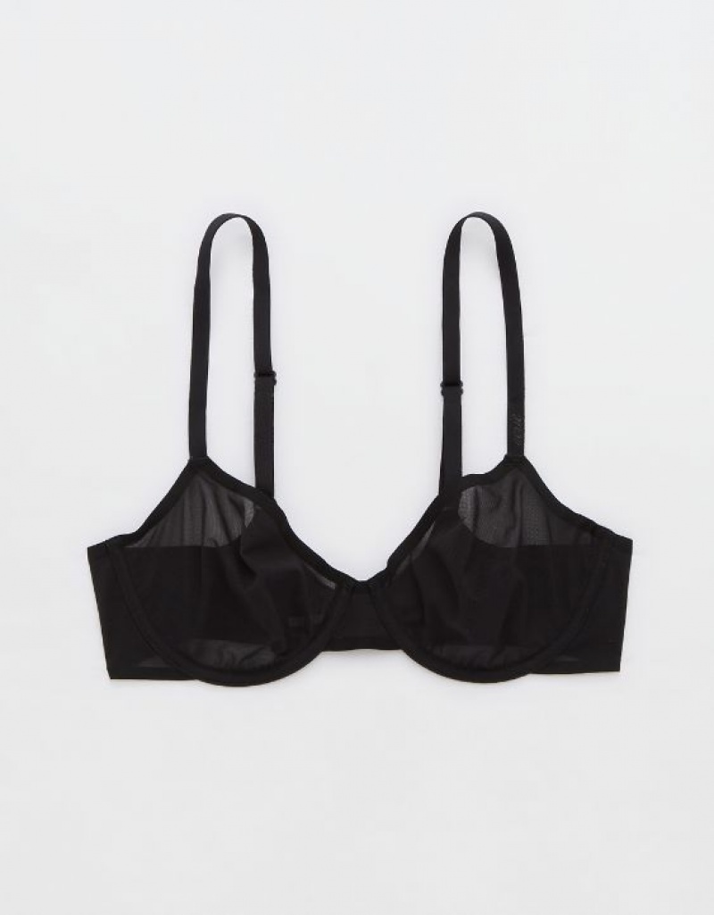 Soutien Gorge Aerie SMOOTHEZ Mesh Unlined Noir | CTE-85750517