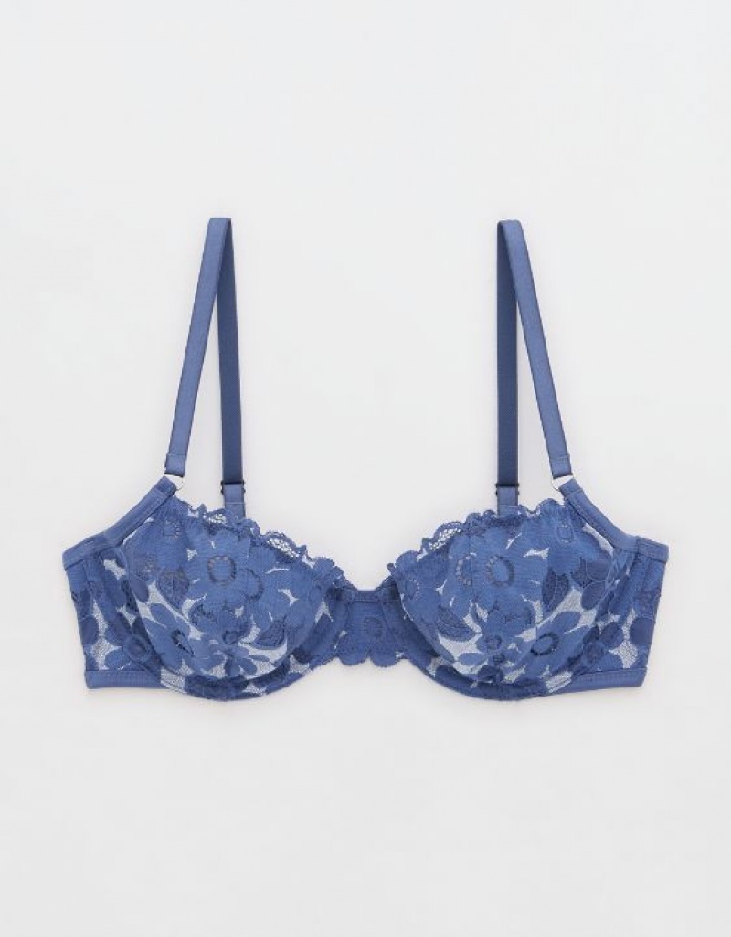 Soutien Gorge Aerie Show Off Unlined Real Dentelle Bleu | WTW-65340279