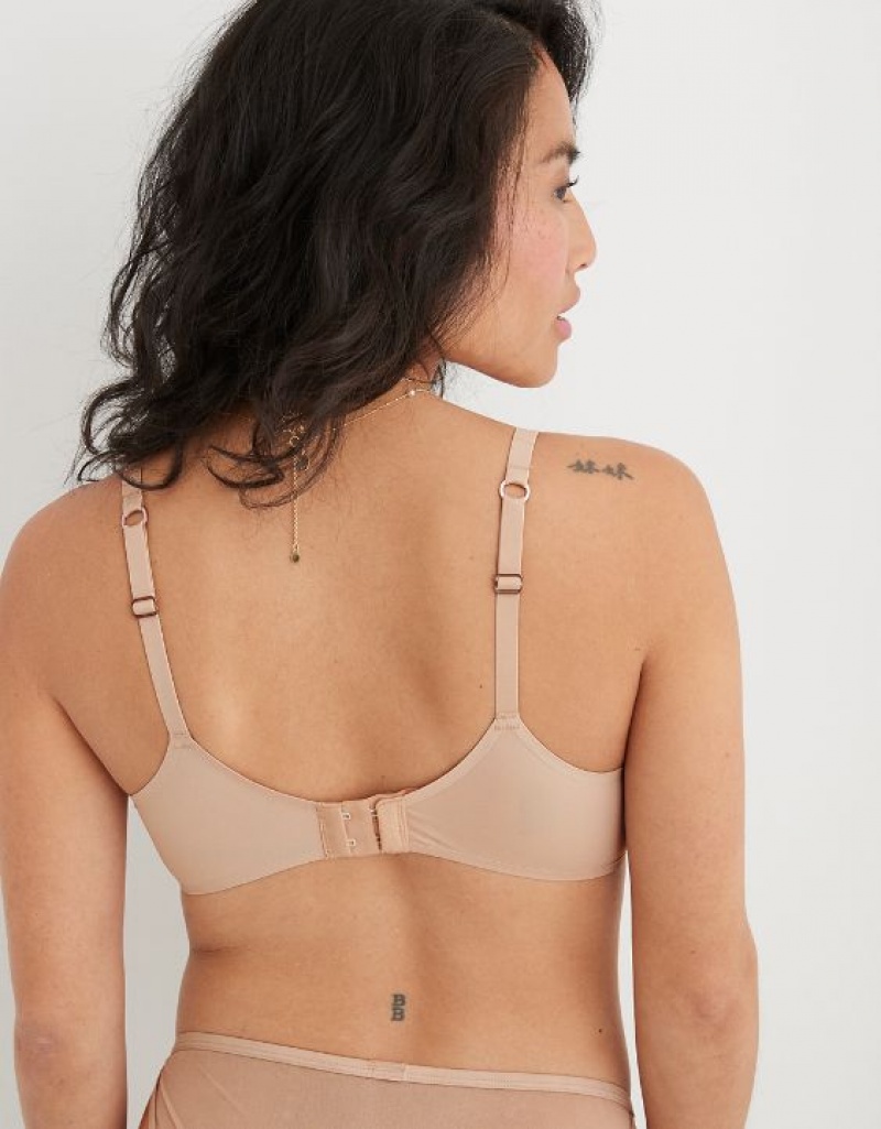 Soutien Gorge Aerie SMOOTHEZ Microfiber Unlined Beige | WOJ-23404487