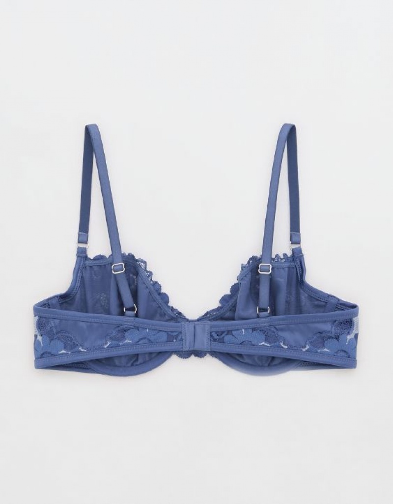 Soutien Gorge Aerie Show Off Unlined Real Dentelle Bleu | WTW-65340279