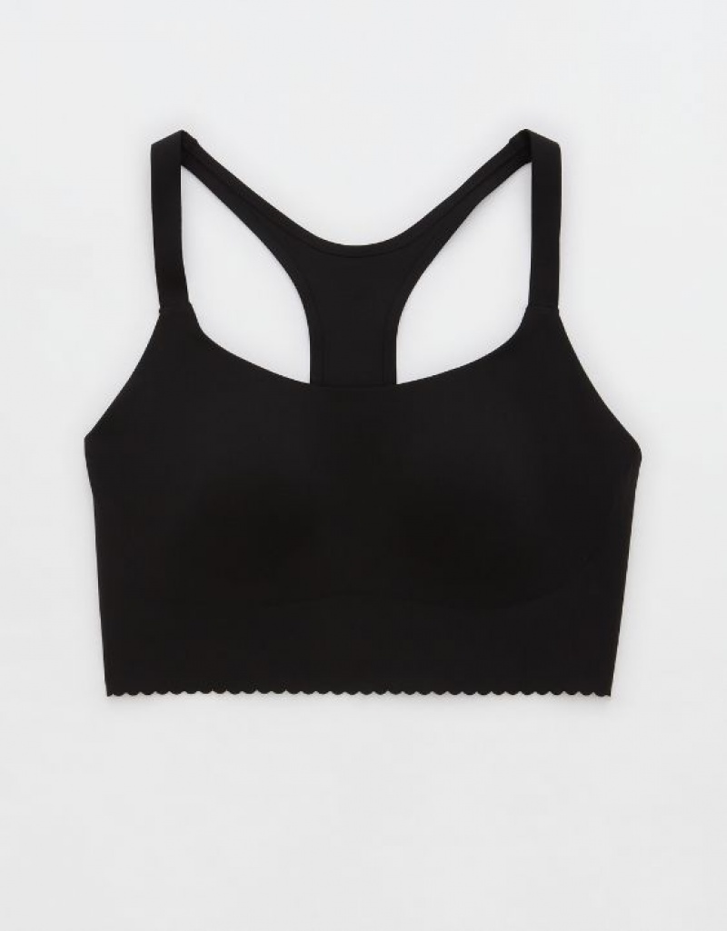 Soutien Gorge Aerie OFFLINE By Real Me Hold Up! Scallop Sports Noir | LZF-59199296