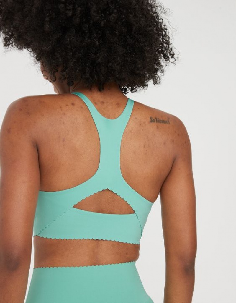 Soutien Gorge Aerie OFFLINE By Real Me Hold Up! Scallop Sports Turquoise | JDZ-38238643