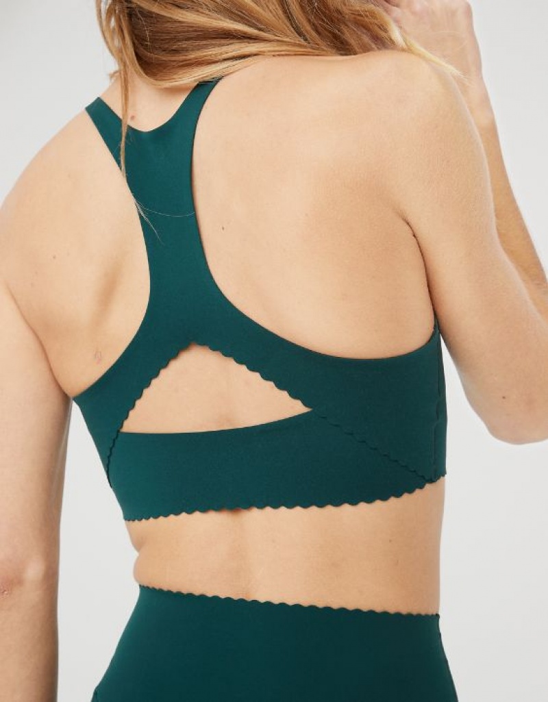 Soutien Gorge Aerie OFFLINE By Real Me Hold Up! Scallop Sports Vert Foncé | COT-02013061