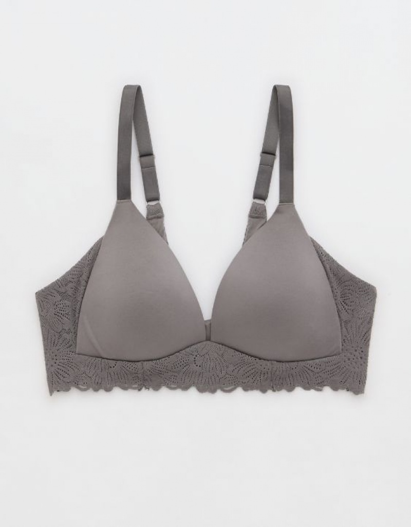 Soutien Gorge Aerie Sunnie Wireless Lightly Doublée Bloom Dentelle Trim Grise | MAI-79585728