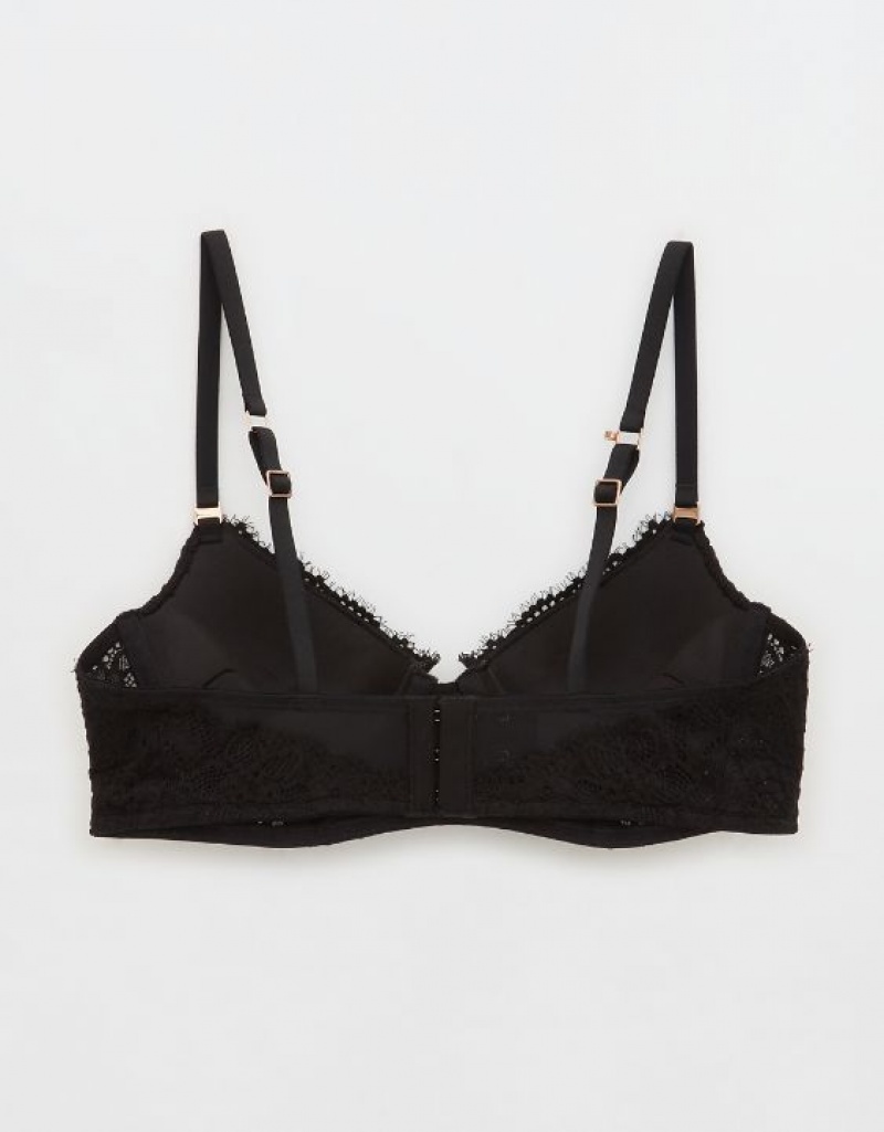 Soutien Gorge Aerie Show Off Plunge Push Up Eyelash Dentelle Noir | CJD-56181642