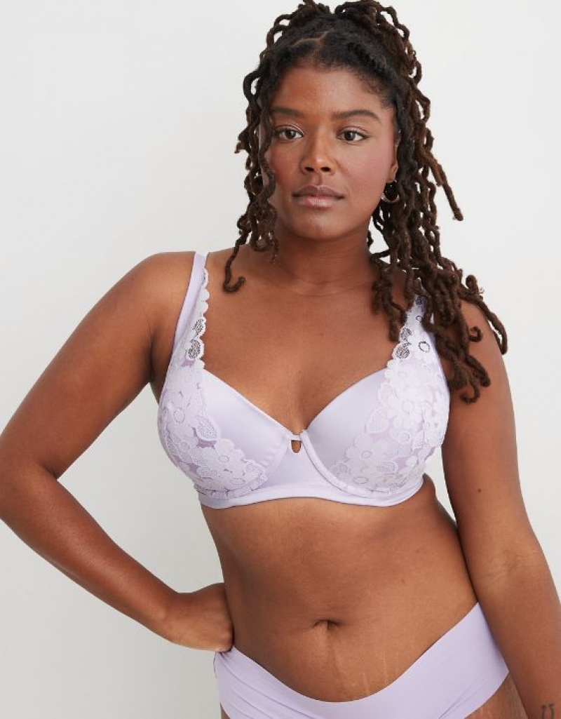 Soutien Gorge Aerie Show Off Plunge Push Up Real Dentelle Lavande | KEH-13484623