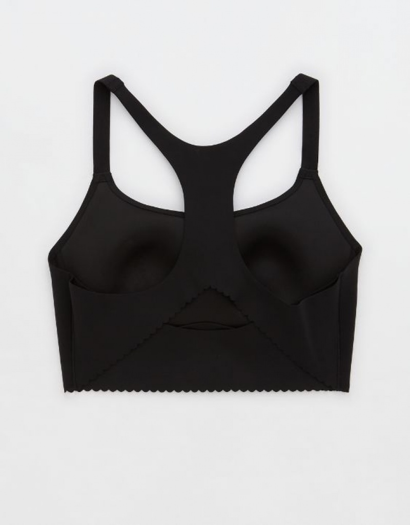 Soutien Gorge Aerie OFFLINE By Real Me Hold Up! Scallop Sports Noir | LZF-59199296