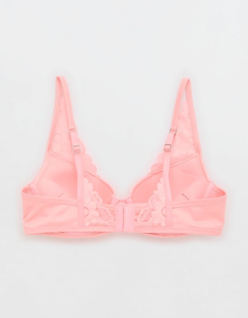 Soutien Gorge Aerie Show Off Plunge Push Up Real Dentelle Rose | YFC-98626350