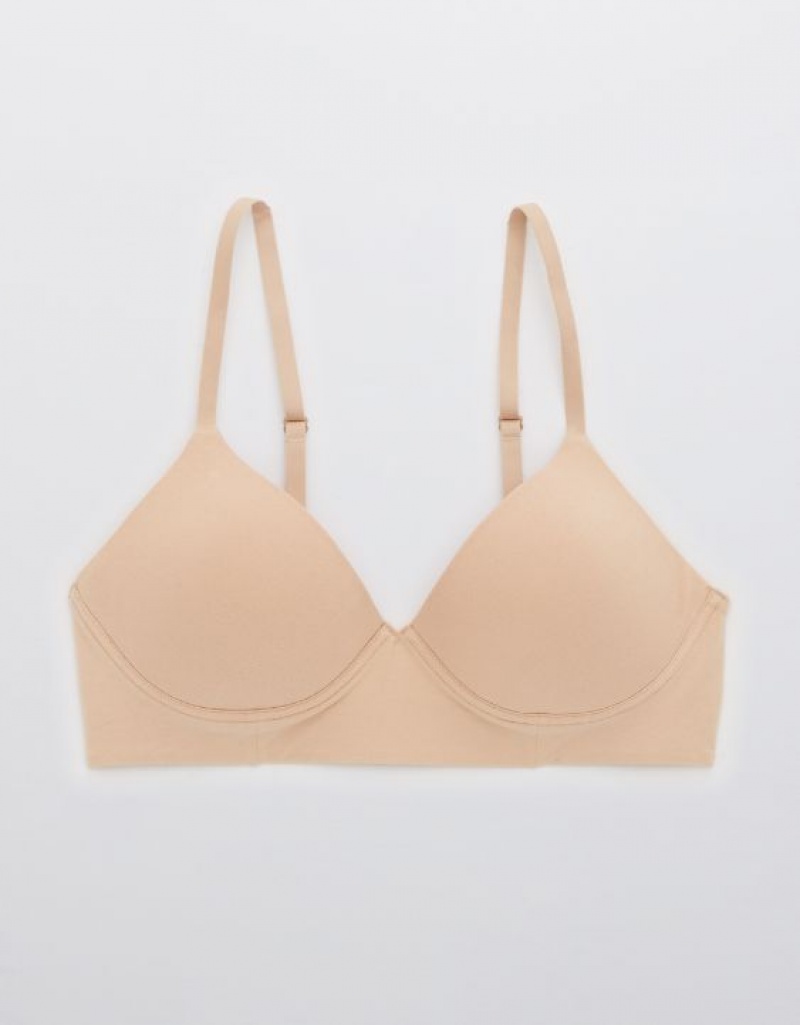 Soutien Gorge Aerie Superchill Wireless Lightly Doublée Beige | FMC-85404461