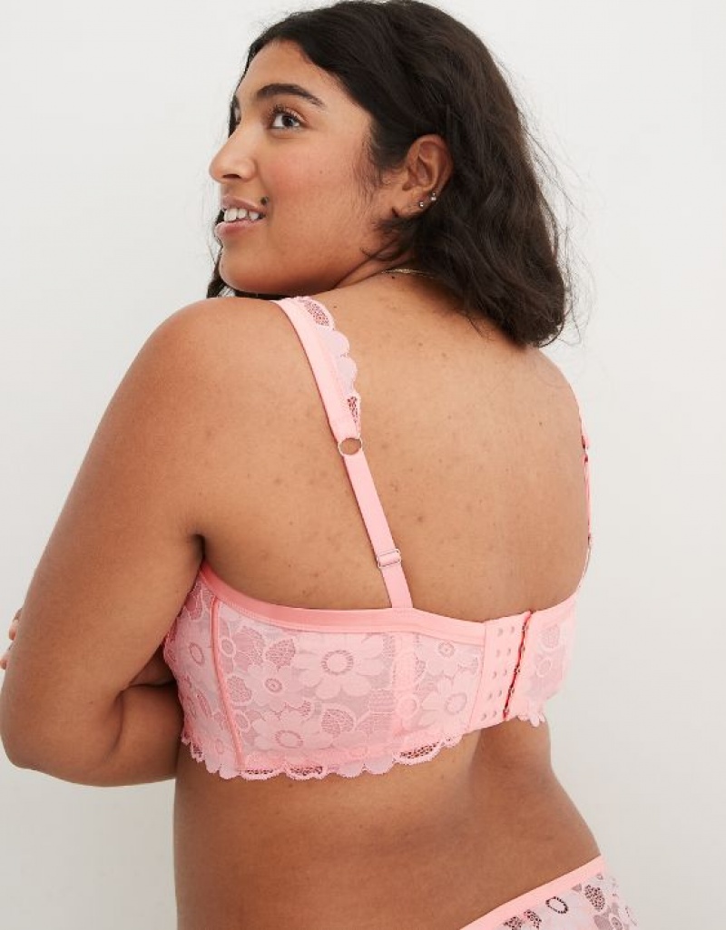 Soutien Gorge Aerie Show Off Balconette Real Dentelle Rose | EDU-84016043