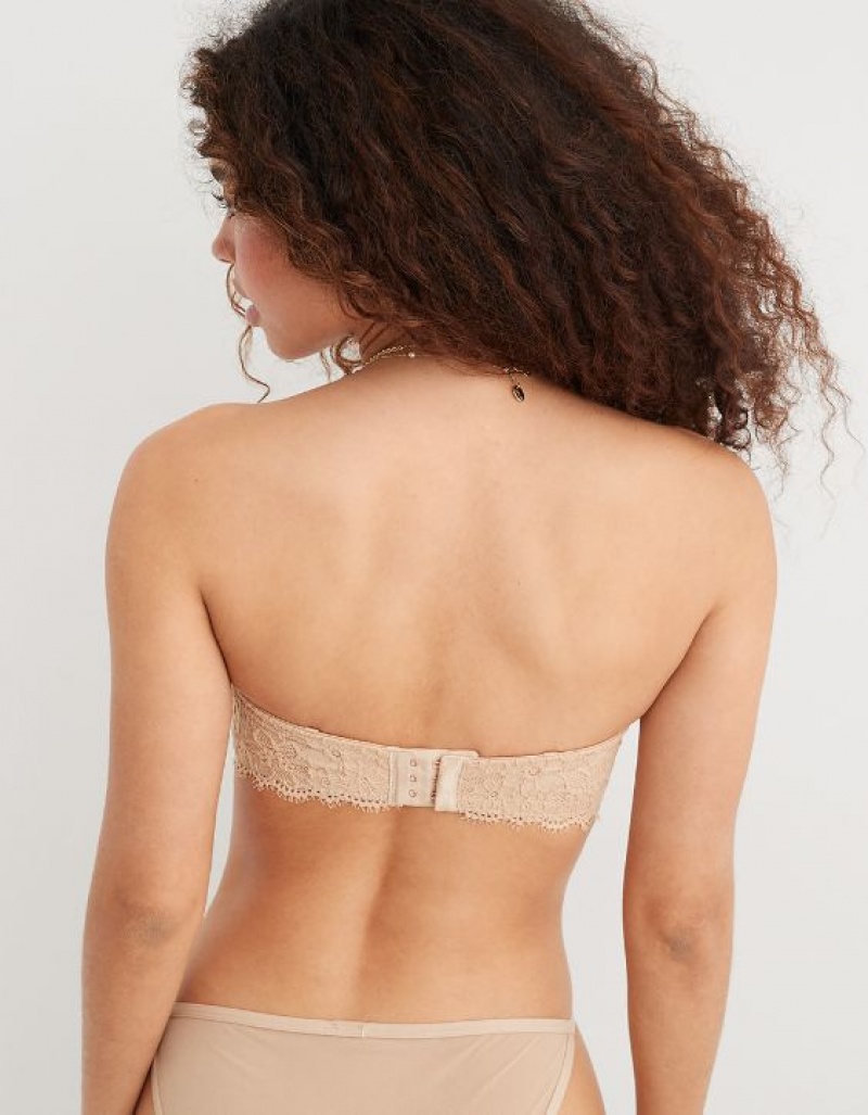 Soutien Gorge Aerie Show Off Strapless Push Up Beige | BBB-68001318