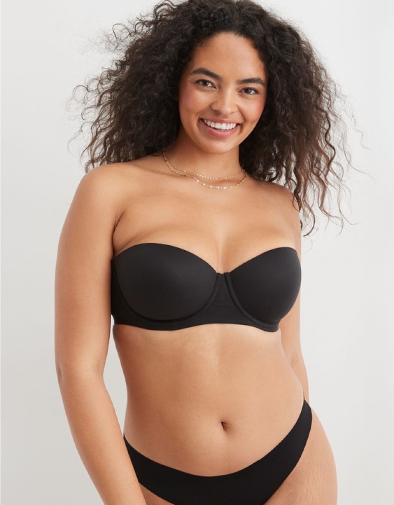 Soutien Gorge Aerie Sunnie Strapless Lightly Doublée Noir | HRR-91532235