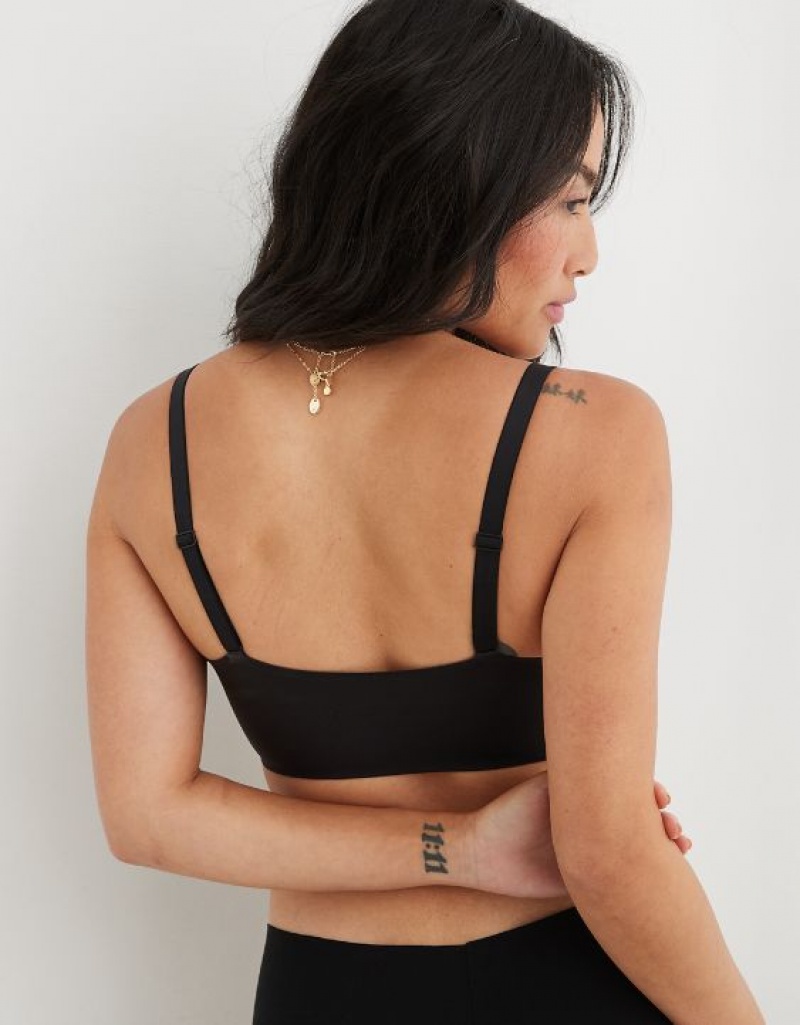 Soutien Gorge Aerie SMOOTHEZ Pull On Push Up Noir | WQE-44373145