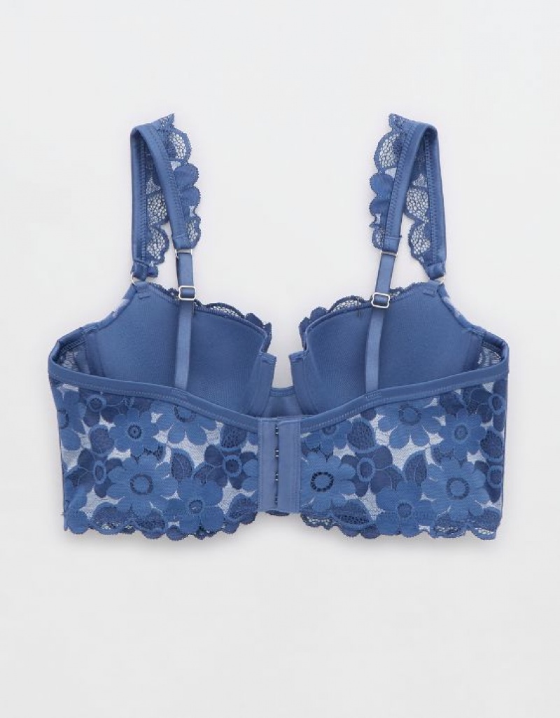 Soutien Gorge Aerie Show Off Balconette Real Dentelle Bleu | LPK-20530872