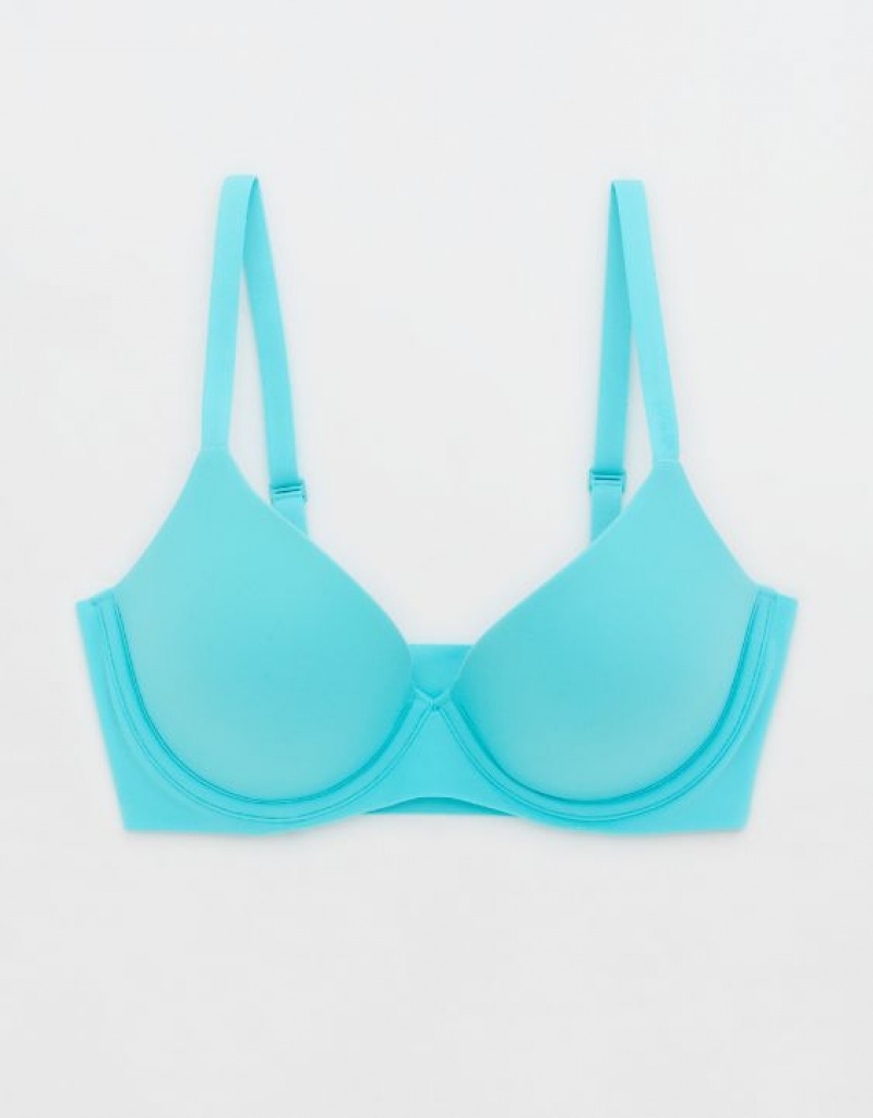 Soutien Gorge Aerie SMOOTHEZ Pull On Push Up Bleu | NXP-67690446