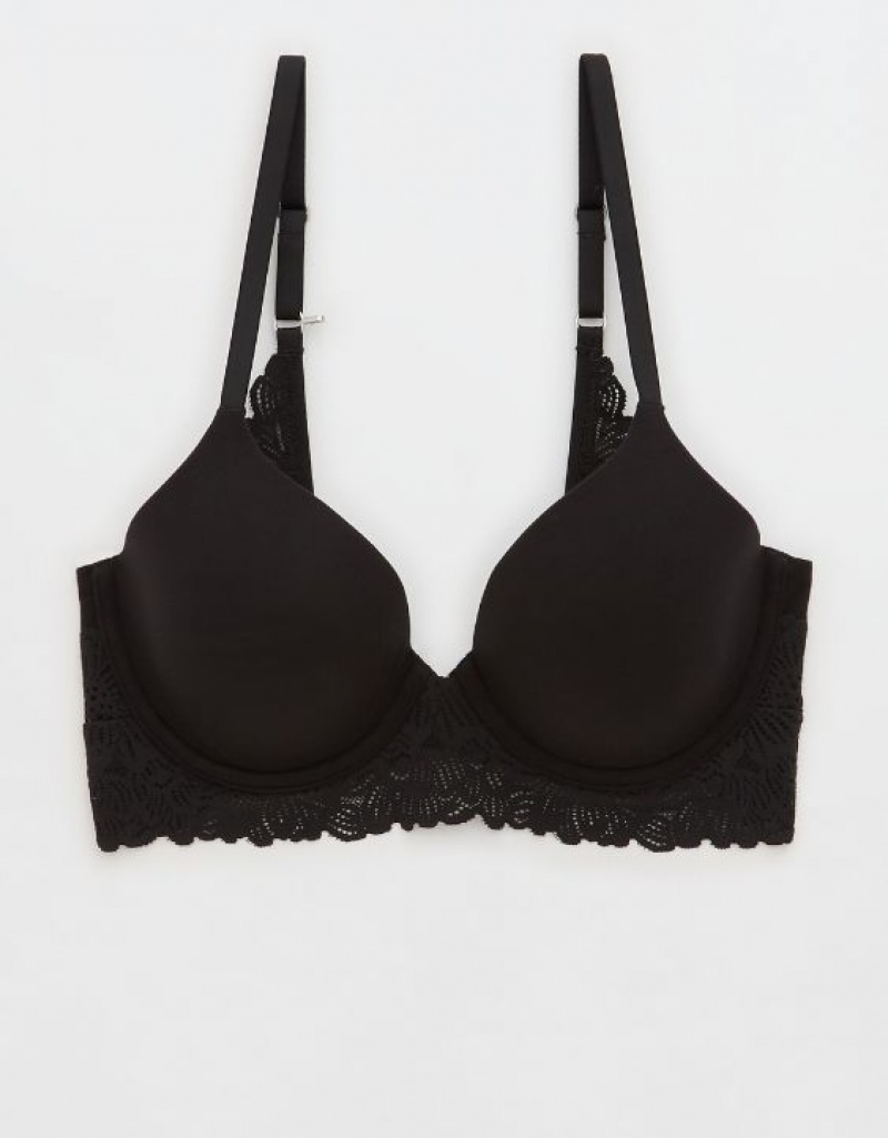 Soutien Gorge Aerie Sunnie Full Coverage Lightly Doublée Bloom Dentelle Trim Noir | JLR-57120104