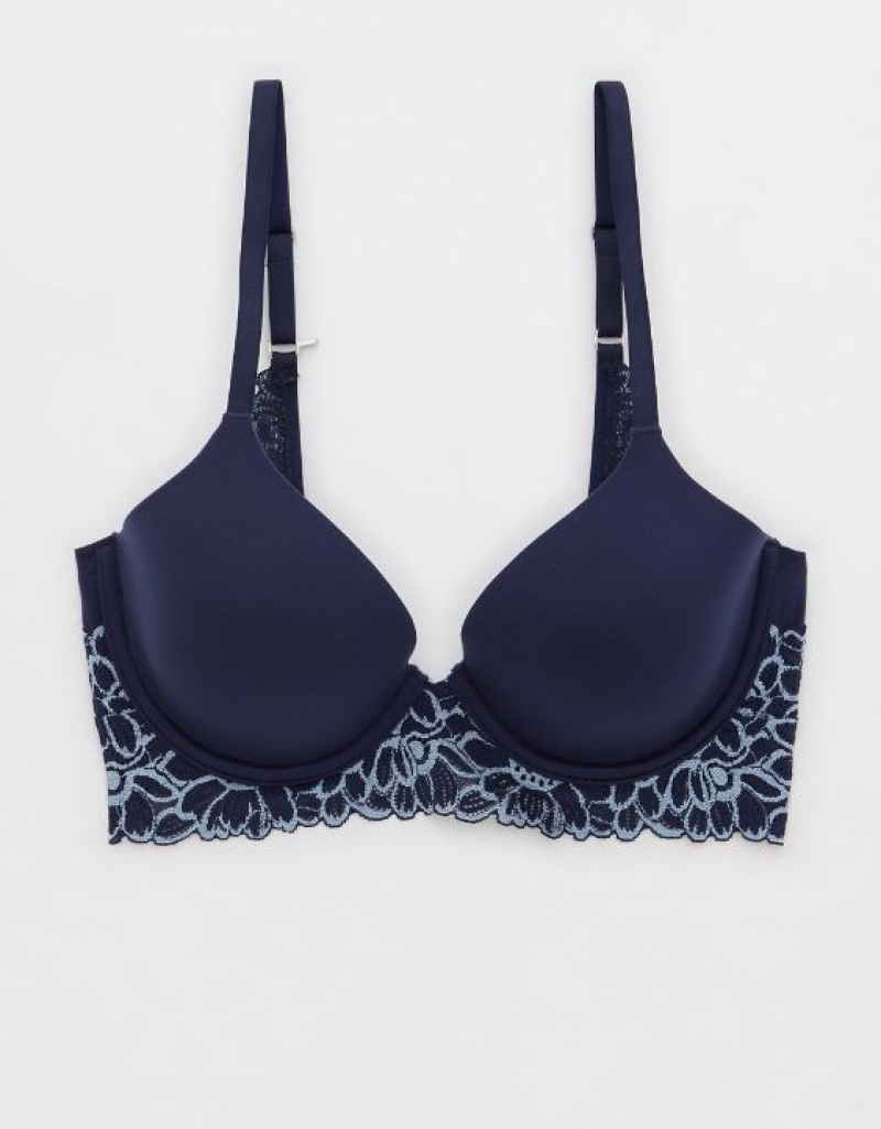 Soutien Gorge Aerie Sunnie Full Coverage Lightly Doublée Bloom Dentelle Trim Bleu Marine | VWQ-15064202