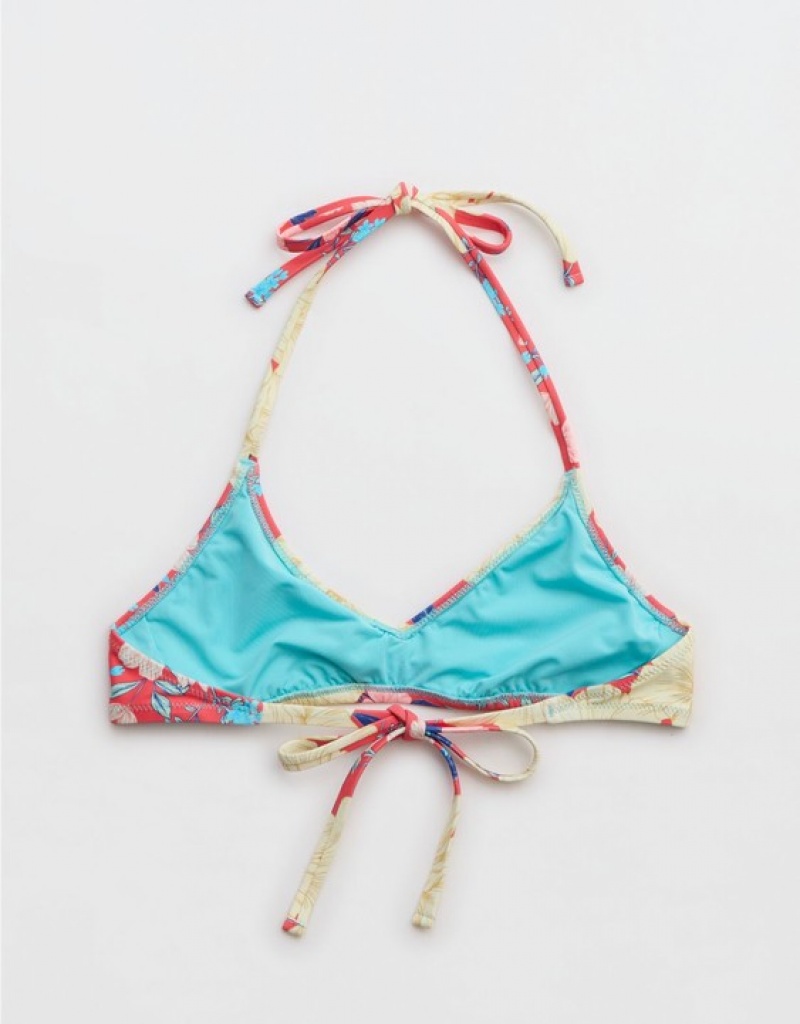 Haut de Bikini Aerie Halter Voop Rouge | HWI-90947935