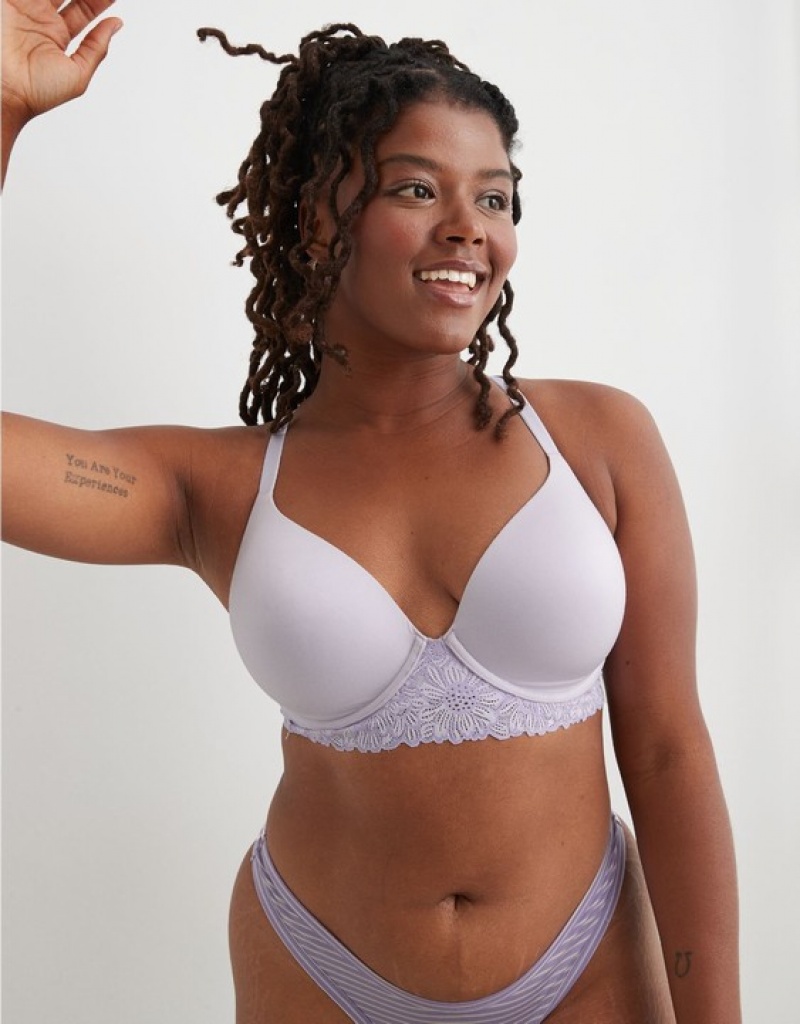 Soutien Gorge Aerie Sunnie Full Coverage Lightly Doublée Bloom Dentelle Trim Lavande | AXB-45168492