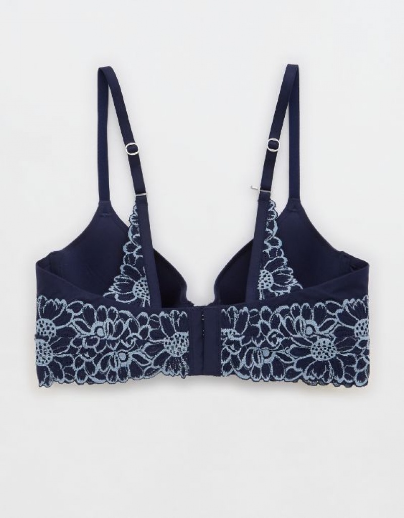 Soutien Gorge Aerie Sunnie Full Coverage Lightly Doublée Bloom Dentelle Trim Bleu Marine | VWQ-15064202