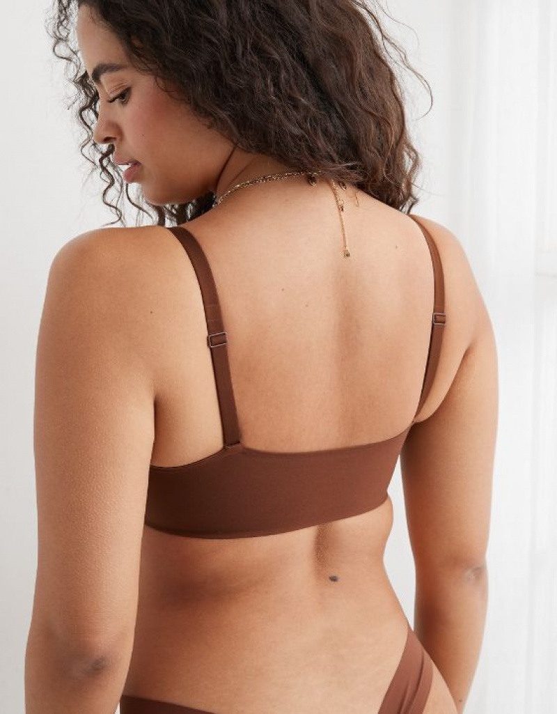 Soutien Gorge Aerie SMOOTHEZ Pull On Push Up Grise Foncé | FMW-36957865