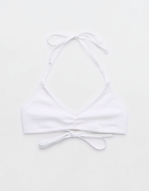 Haut de Bikini Aerie Crinkle Halter Voop Blanche | MPA-43100198